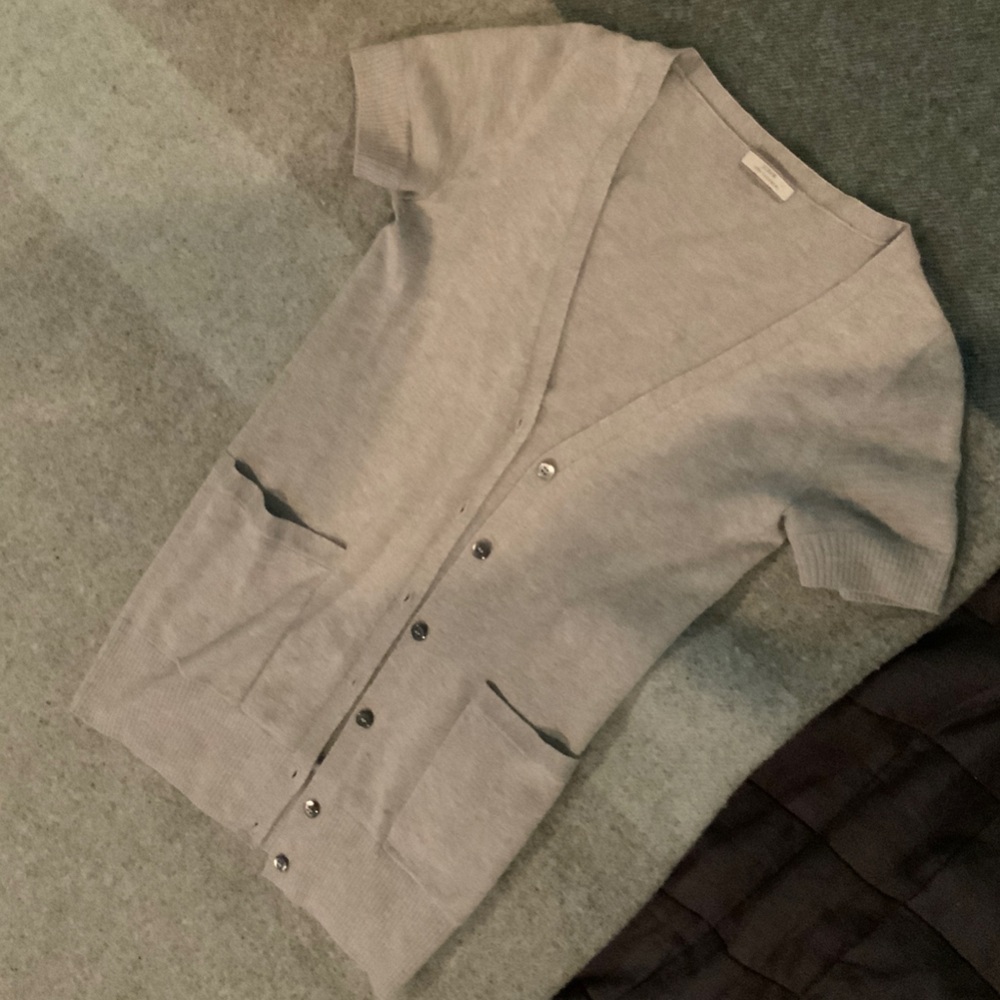 J. Crew Light Gray Button-Up Cardigan
